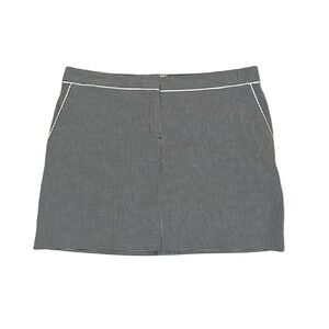 IZOD Women's 16 Golf Tennis Athletic Black White Gingham Plaid Skort Sport Skirt